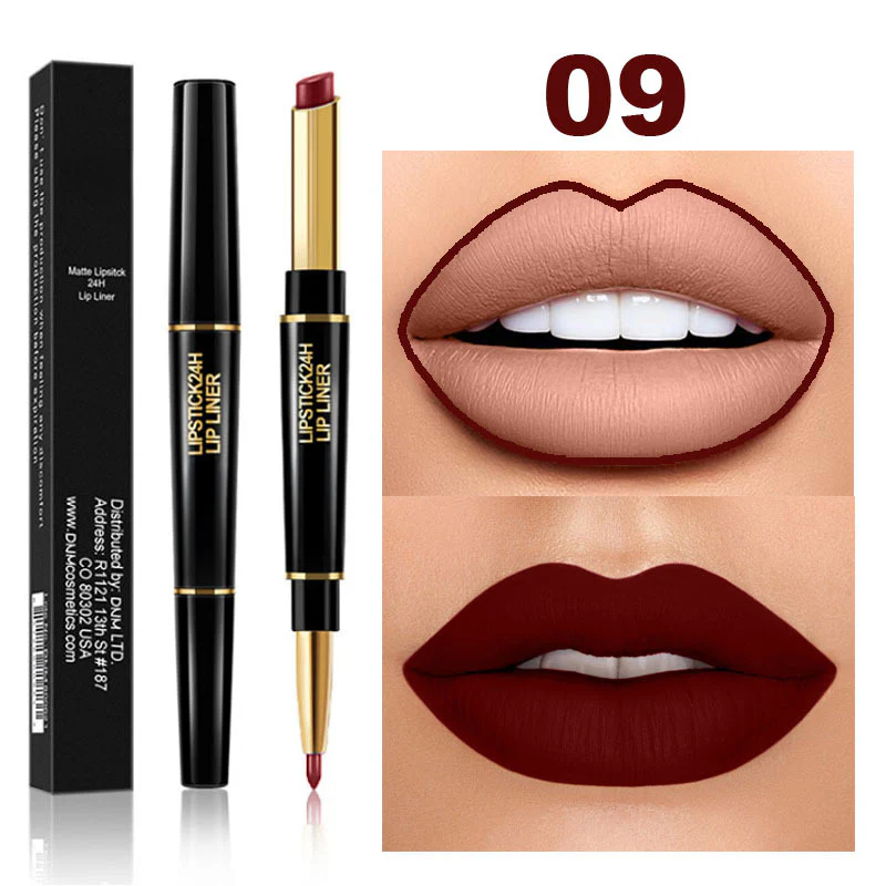 2-in-1 Waterproof Lipstick + Lip Liner - Image 14