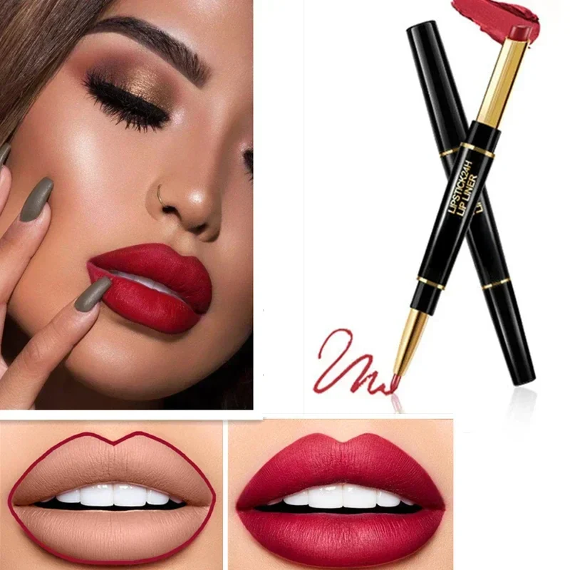2-in-1 Waterproof Lipstick + Lip Liner - Image 2