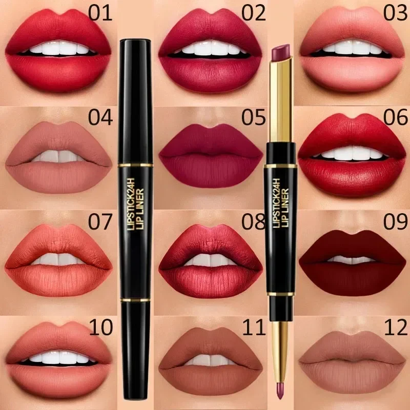 2-in-1 Waterproof Lipstick + Lip Liner - Image 3