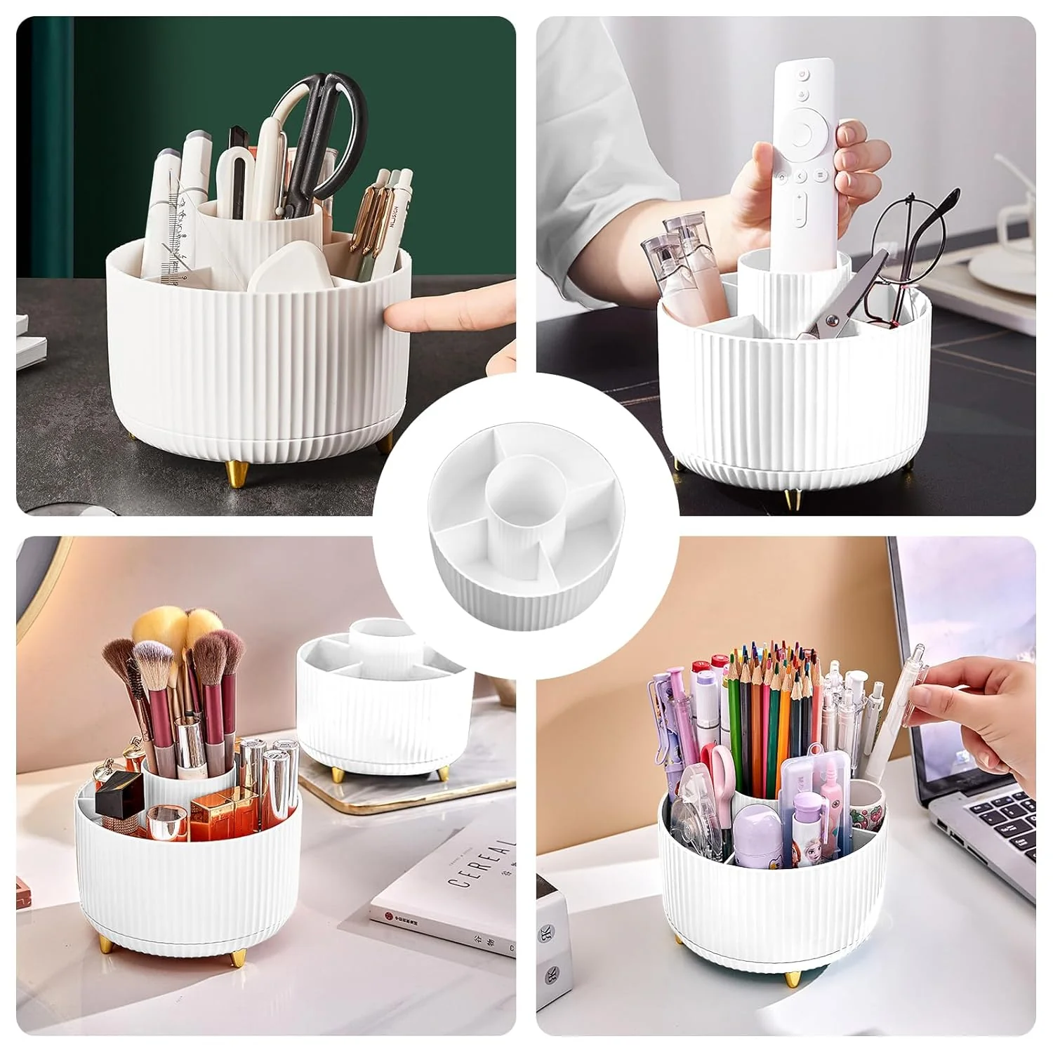 360° Rotating Makeup Organizer – Desktop Storage Stand - Image 5