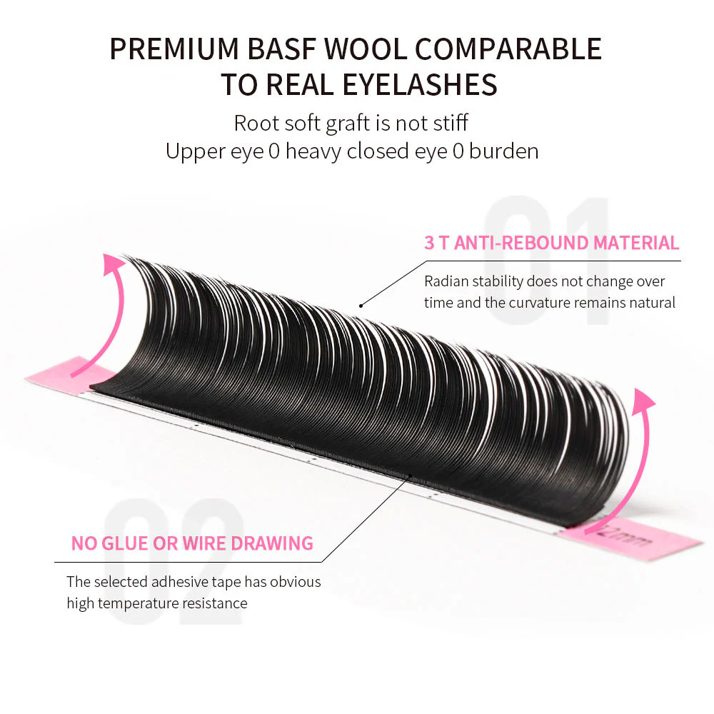 3D Faux Mink Cluster Lashes – D/C Curl Mixed Set (9–15mm) - Image 3