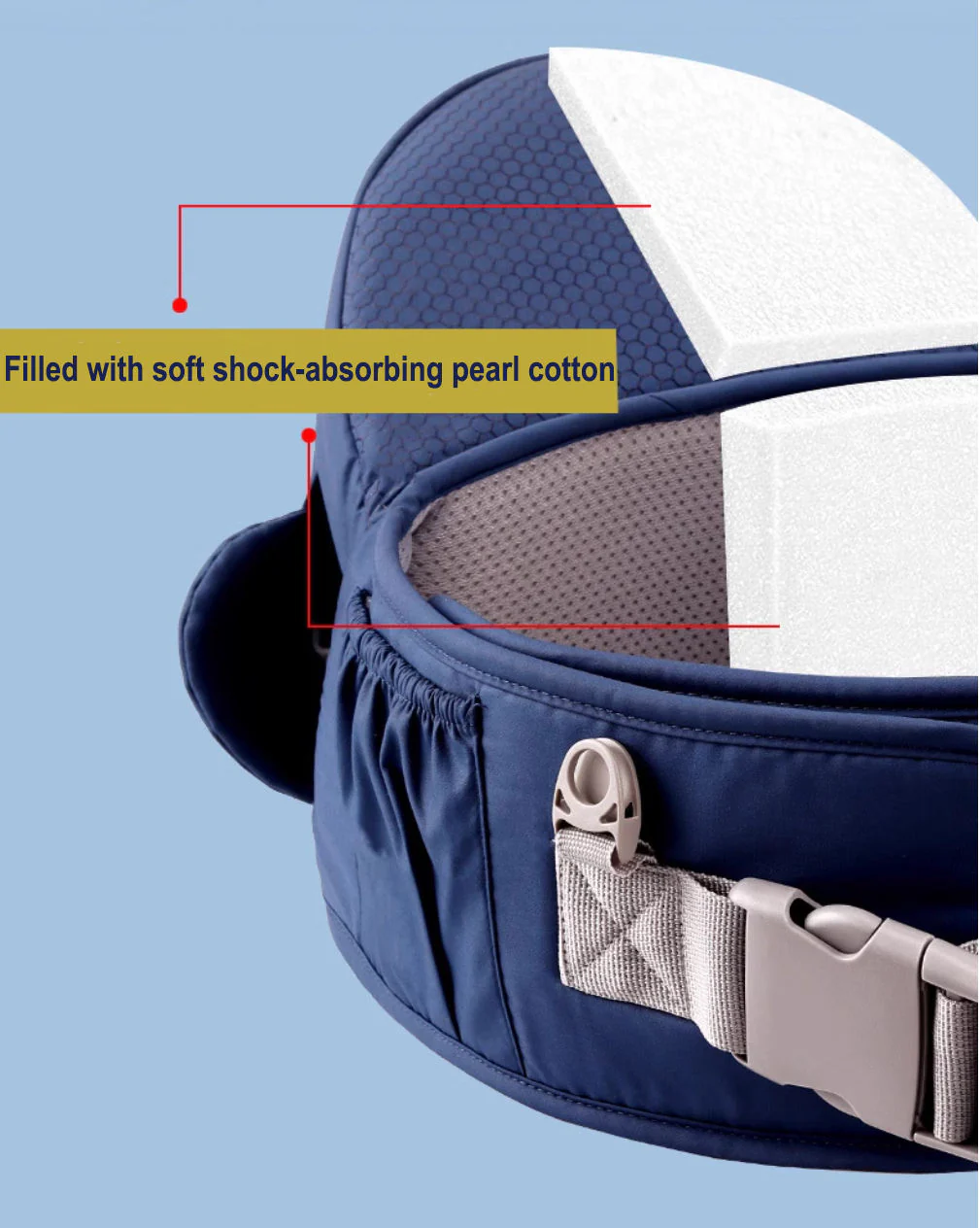 4-in-1 Ergonomic Hip Seat Baby Carrier – Cotton Hip Seat Backpack for Front & Back Carry - Image 4