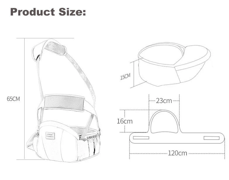 4-in-1 Ergonomic Hip Seat Baby Carrier – Cotton Hip Seat Backpack for Front & Back Carry - Image 5