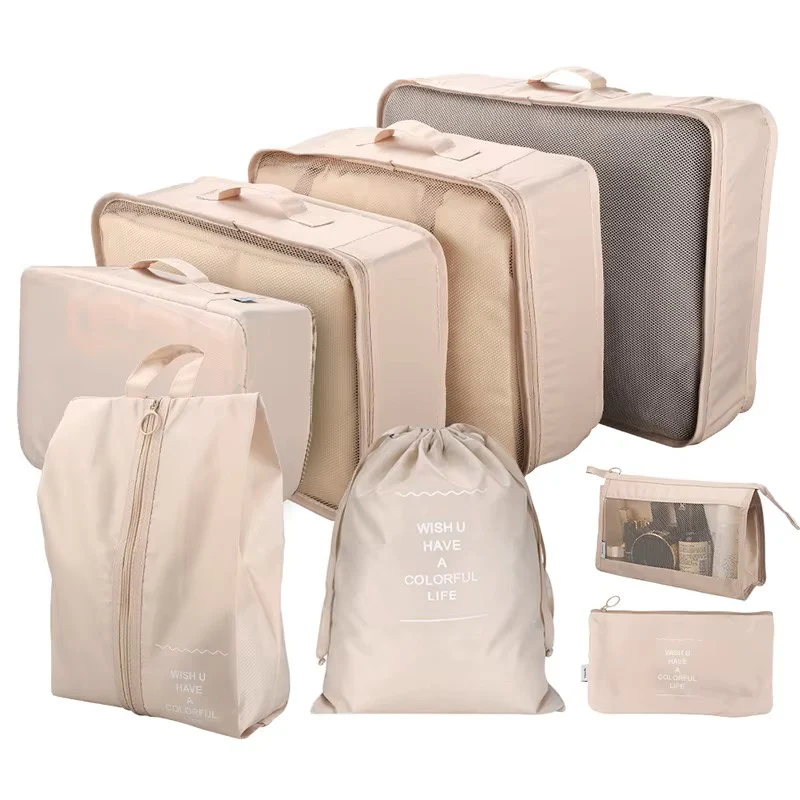 8-Piece Fashion Travel Storage & Packing Cubes Set – Portable Luggage Organizers with Zippers - Image 2