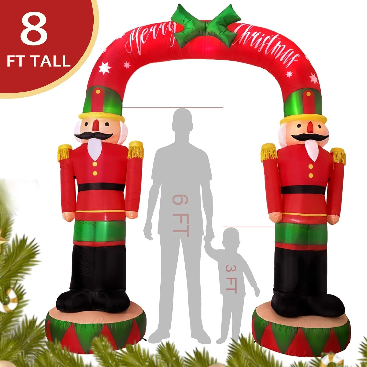 8FT Inflatable Nutcracker Archway – Giant Outdoor Christmas Entrance Decoration - Image 2