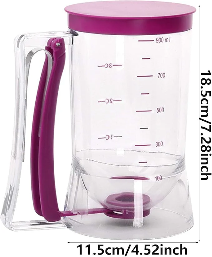 900 ml Handheld Batter Dispenser – Graduated Funnel for Pancakes, Cupcakes & Cake Batter - Image 3