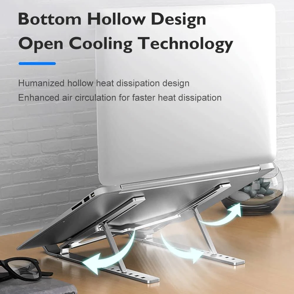 Adjustable Aluminum Laptop Stand – Portable Ergonomic Riser - Image 4