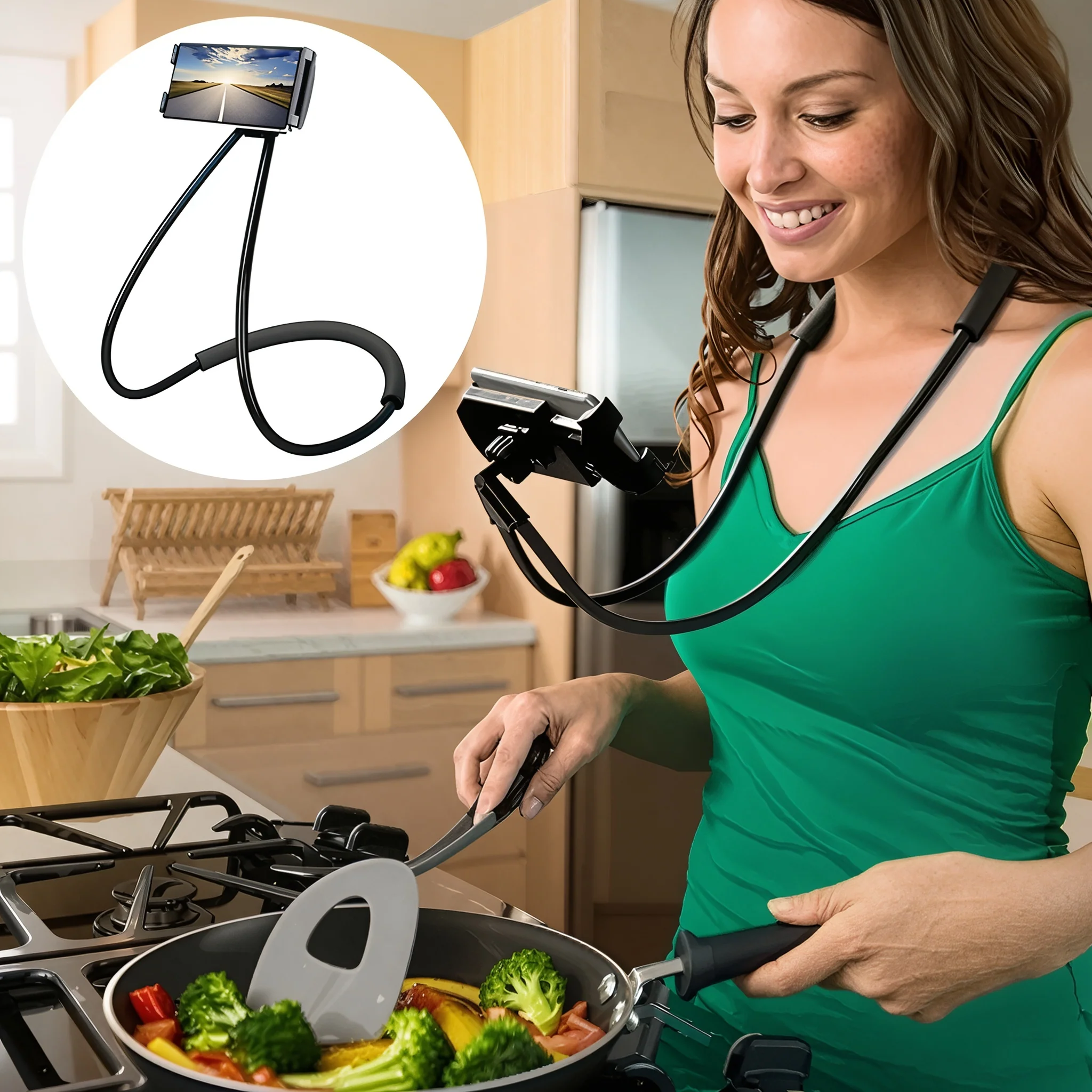 Adjustable Neck Phone Holder – Hands-Free Mount for Bed, Desk & Travel - Image 2