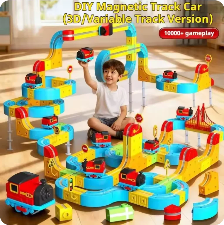Anti-Gravity Magnetic Track Set – STEM Electric Railway Building Kit for Kids