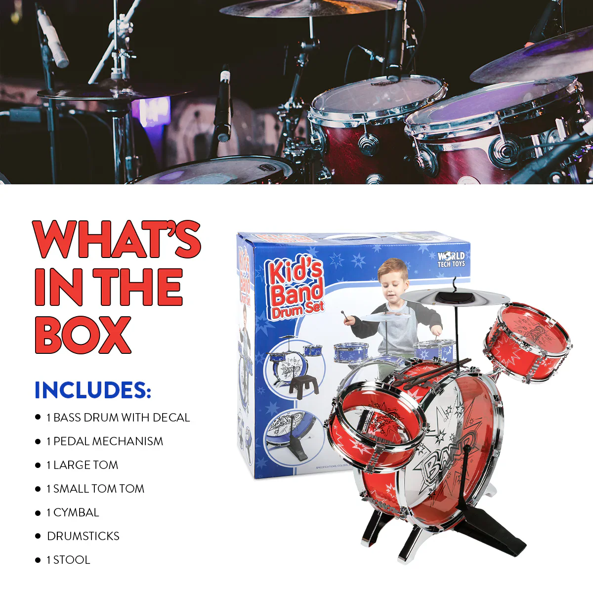 Big Band Kids Drum Set – Complete Beginner Drum Kit - Image 2