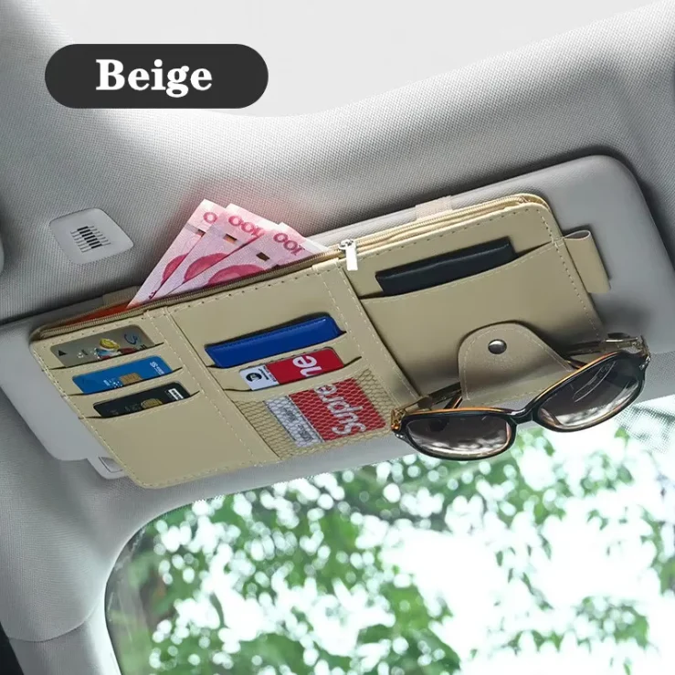 Car Sun Visor Organizer – Multi-Pocket Storage for Sunglasses, Cards, and Phone - Image 4