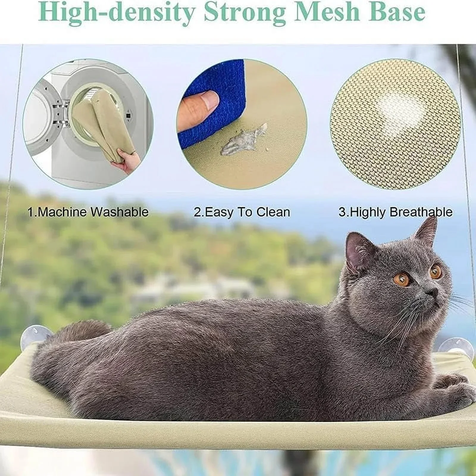 Cat Window Hammock Bed – Suction Cup Hanging Seat for Sunny Window Lounging - Image 7