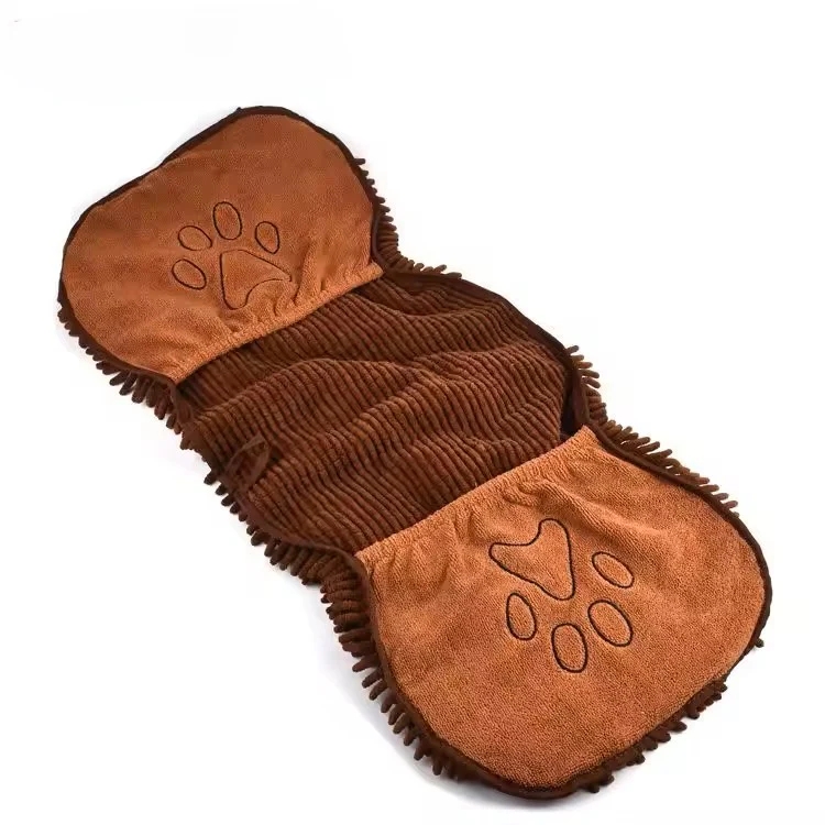 Chenille Pet Paw Microfiber Dog Bath Towel – Super Absorbent, Quick-Dry Pet Grooming Towel - Image 3
