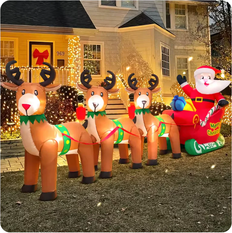 Christmas Inflatable Outdoor Decorations – LED Light-Up Centerpieces