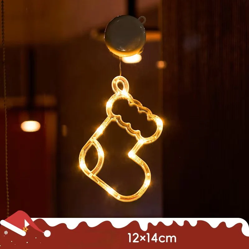 Christmas LED Light Snowflake & Santa Hanging Sucker Lamp – Window/Wall Holiday Decoration - Image 11