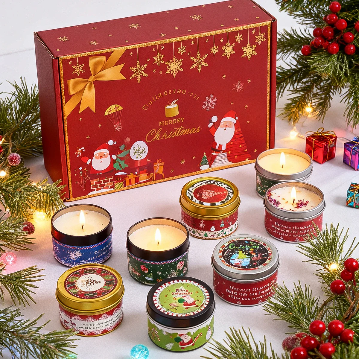 Christmas Scented Candle Gift Set – 6 Pack Holiday Aromatherapy - Image 2