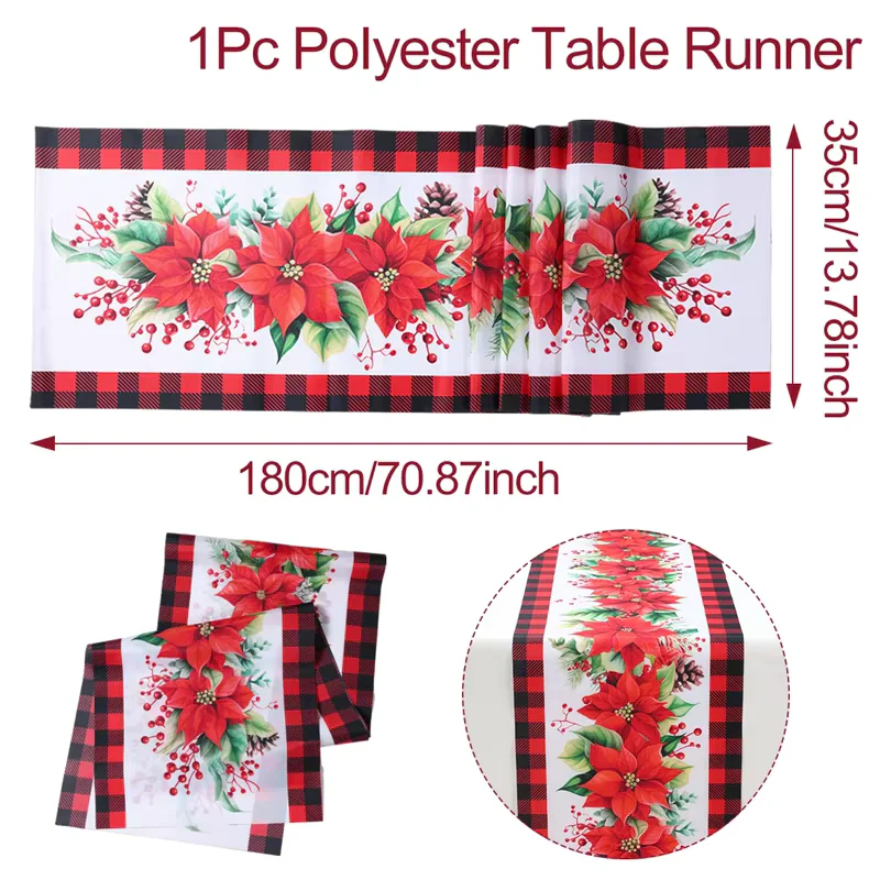 Christmas Table Runner – Festive Polyester Dining Table Decoration - Image 6