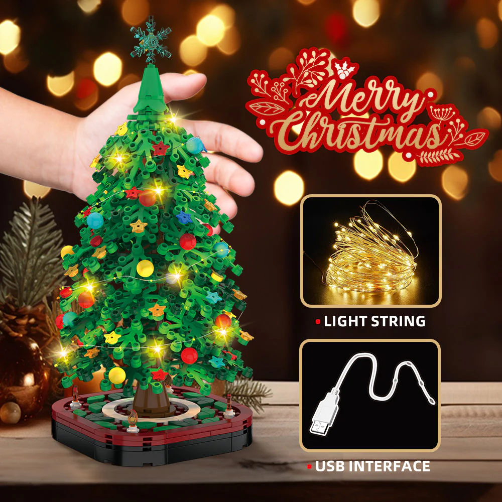 Christmas Tree Building Block Ornament Set – Creative DIY Holiday Toy Decoration Kit - Image 3