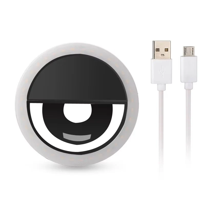Customizable Clip-On Selfie Ring Lamp – Portable USB Rechargeable LED Mini Ring Light - Image 3