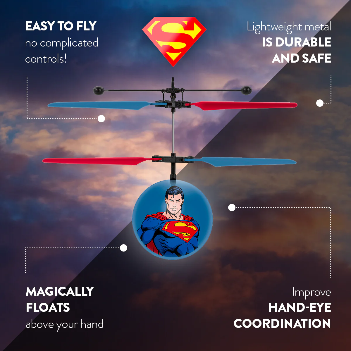 DC Justice League Superman IR UFO Ball Helicopter - Image 7