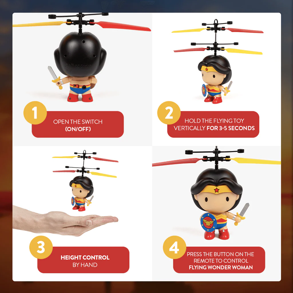 DC Superheroes 3.5" UFO Helicopter Series – Motion Sensor Flying Figures - Image 7