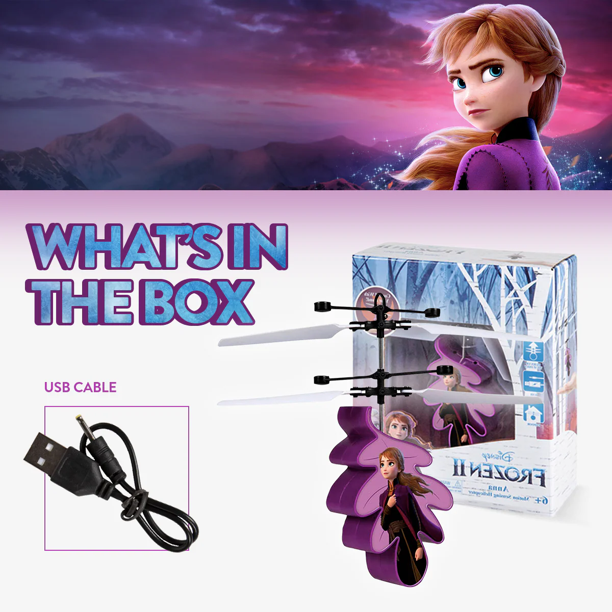 Disney Frozen Anna Motion Sensing IR UFO Ball Helicopter - Image 3
