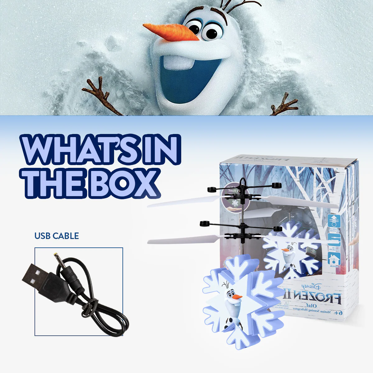 Disney Frozen Olaf Motion Sensing IR UFO Ball Helicopter - Image 6
