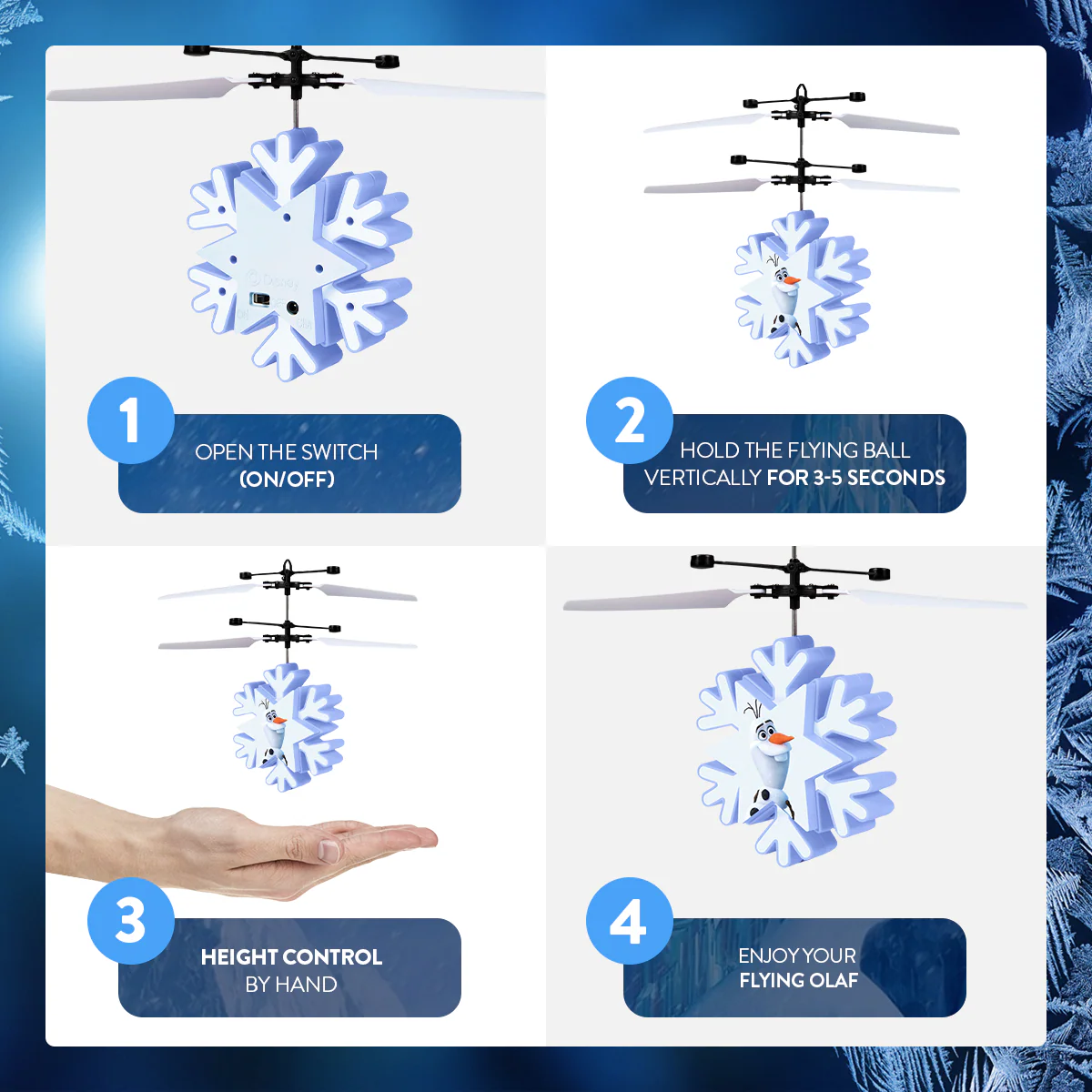 Disney Frozen Olaf Motion Sensing IR UFO Ball Helicopter - Image 7