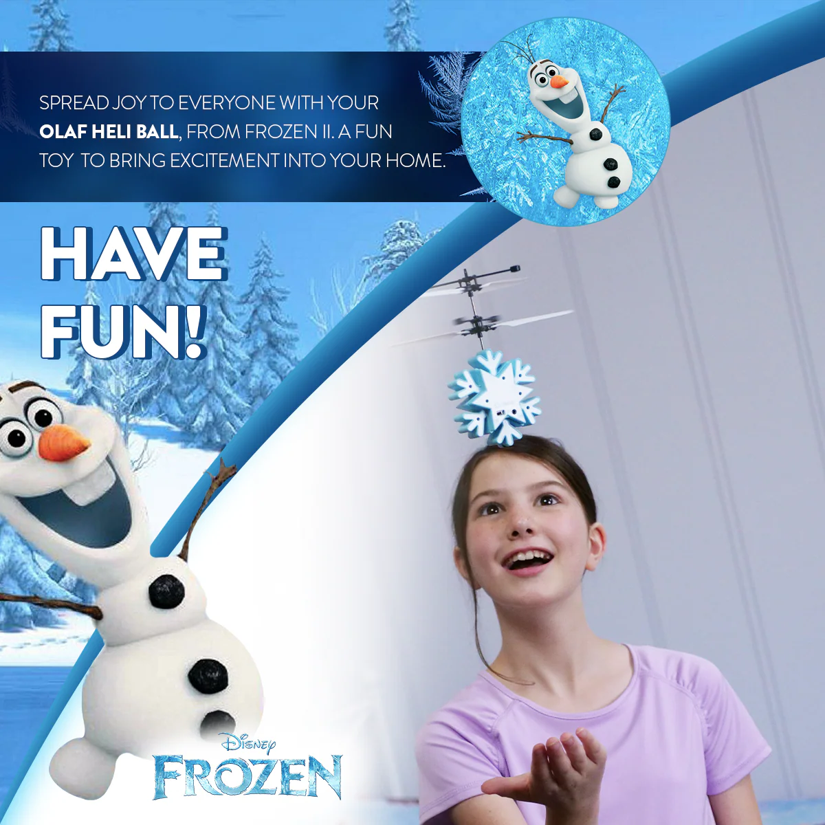Disney Frozen Olaf Motion Sensing IR UFO Ball Helicopter - Image 8