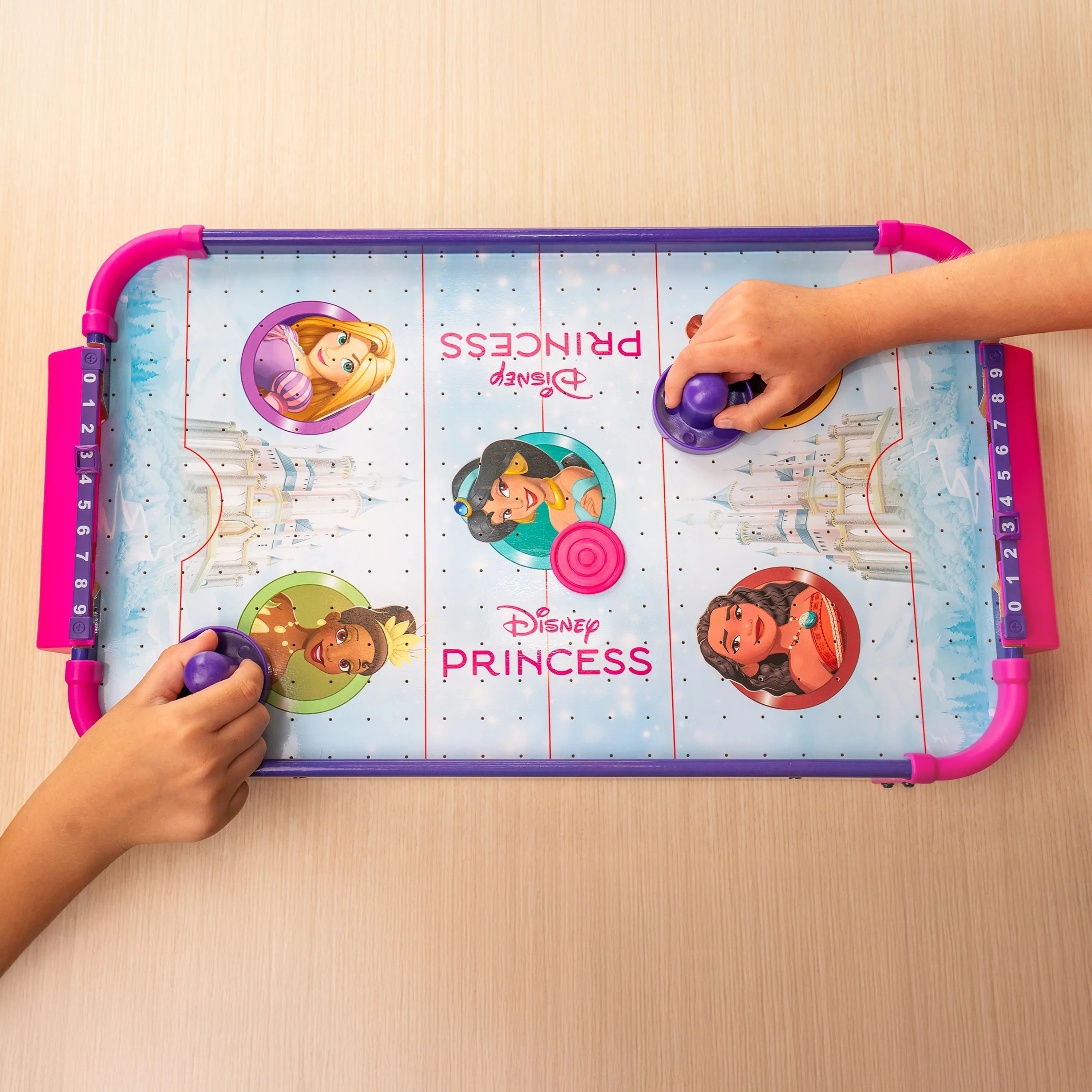 Disney Princess Electronic Tabletop Air Hockey (Wood) - Image 5