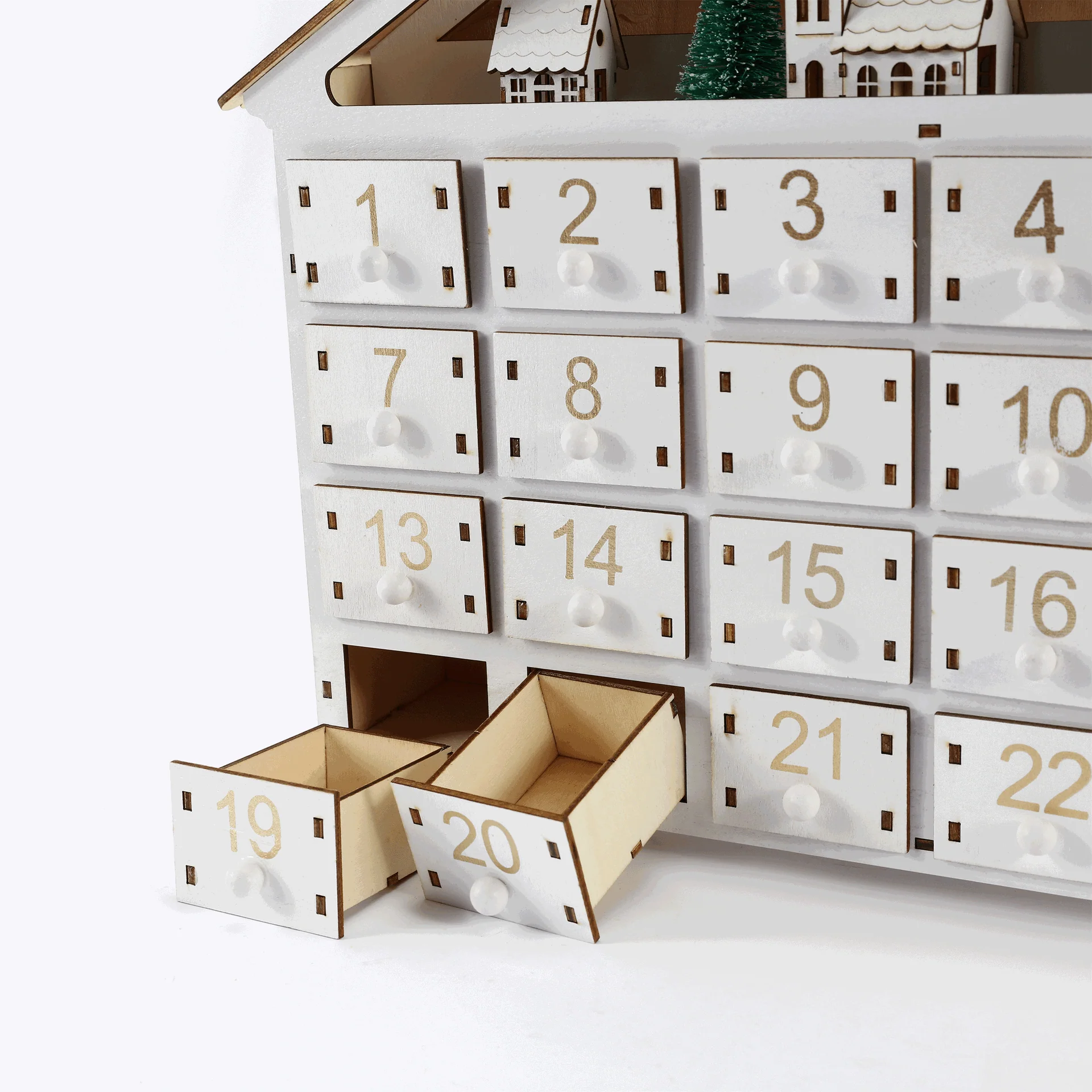 DIY LED Light-Up Wooden Advent Calendar – 24-Day Christmas Countdown Decoration - Image 4