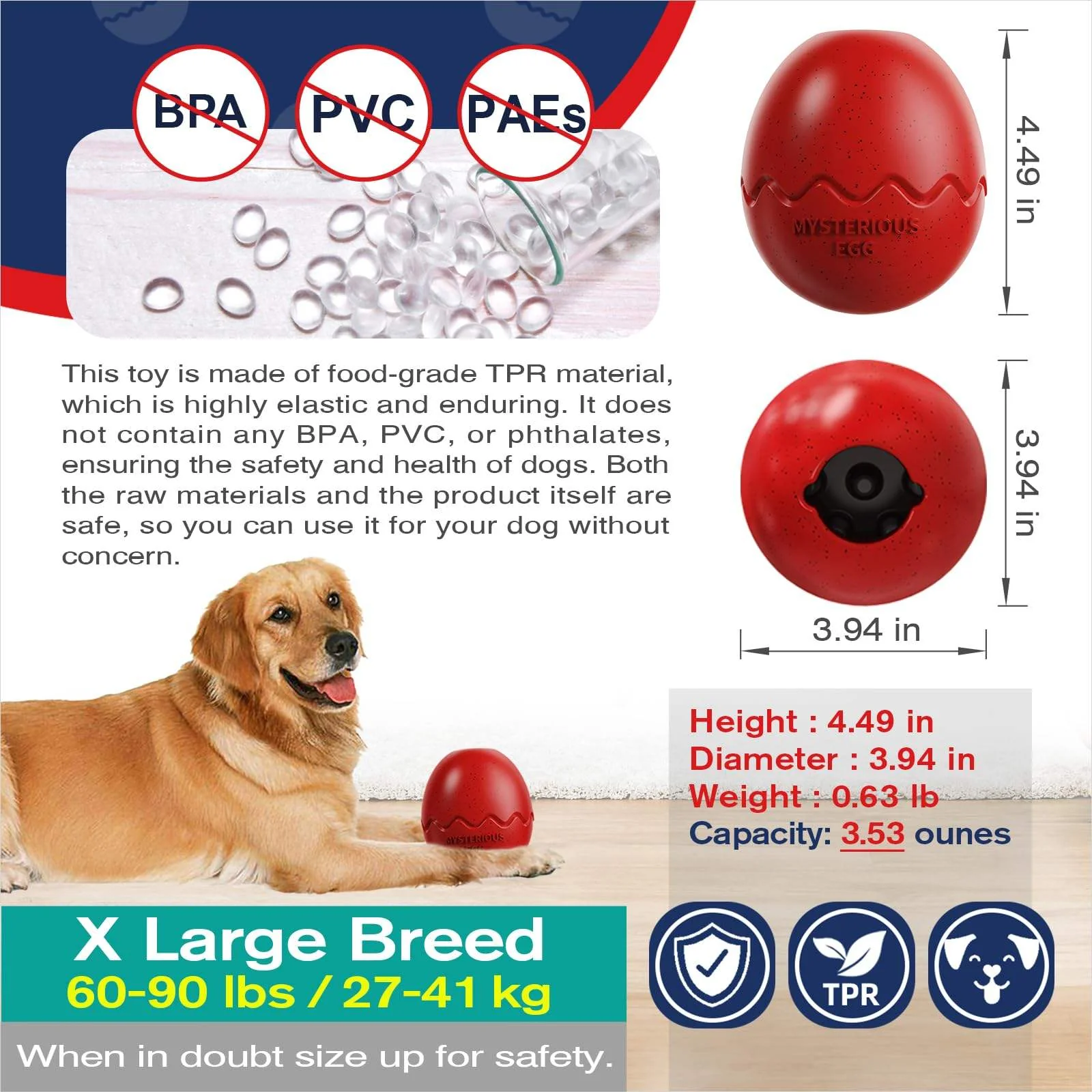 Eco-Friendly TPR Interactive Chew & Puzzle Ball – Bite-Resistant Anxiety Relief Toy for Dogs - Image 5