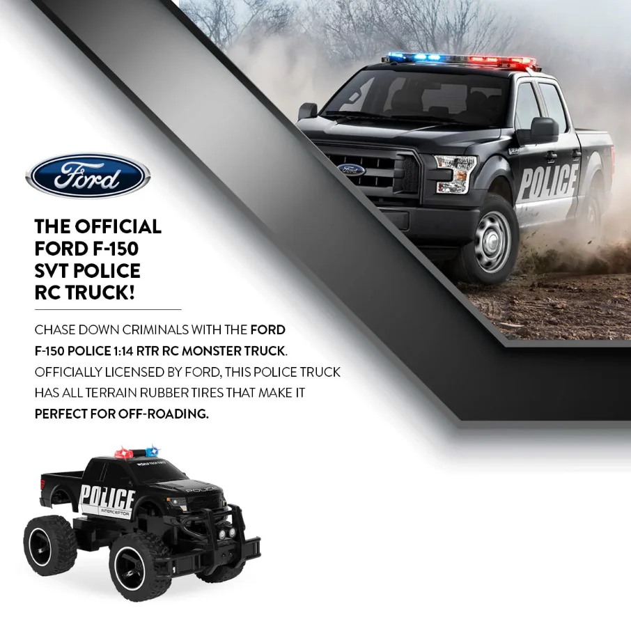 Ford F-150 Police Electric RC Patrol Truck - 1:24 Scale Replica - Image 3