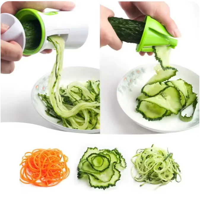 Handheld Spiral Vegetable & Fruit Slicer – Adjustable Kitchen Tool - Image 3