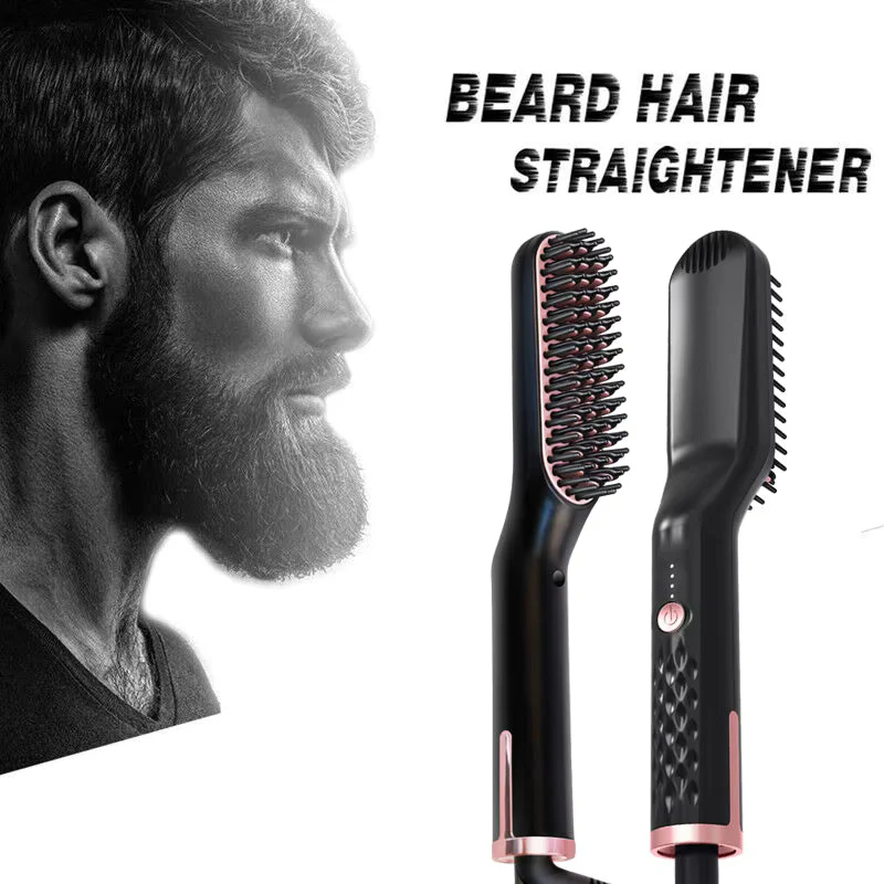 Hot Comb Straightener – Ionic Electric Heating Brush, Fast Heating, Anti-Scald Styler for Wet & Dry Use, for Men’s Beard & Hair - Image 4