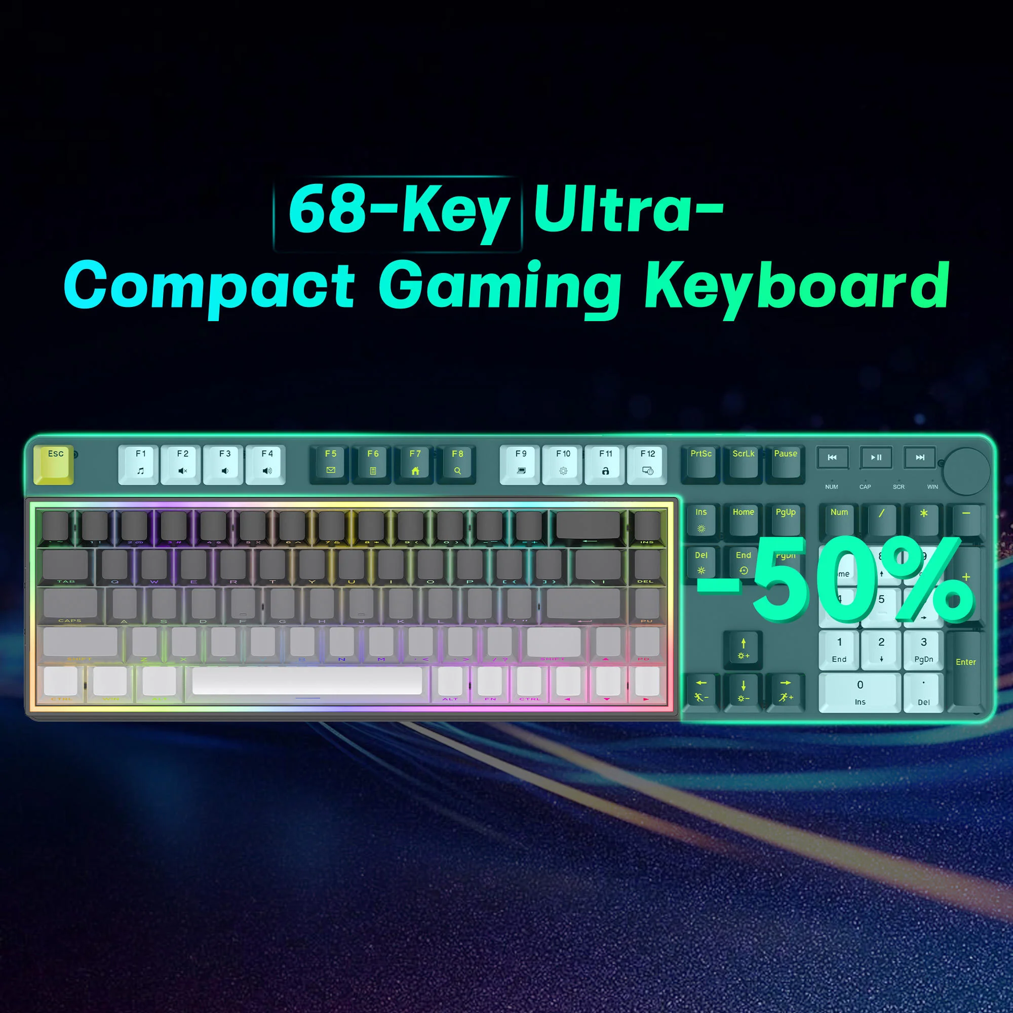 Hot-Swappable Compact Gaming Keyboard RGB Wired - Image 4