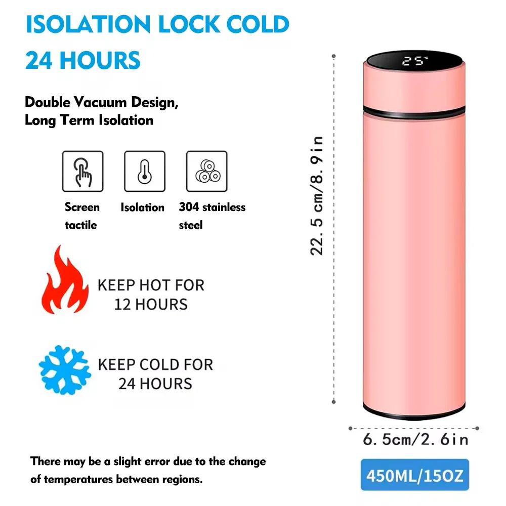Intelligent 500 ml LED Display Temperature Stainless Steel Water Bottle – Smart Thermal Flask - Image 5