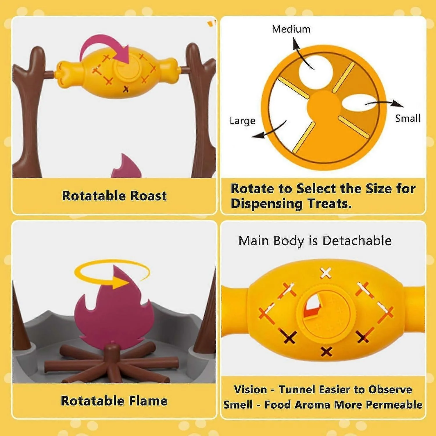 Interactive Cat Snack Puzzle Toy – Spinning Slow Feeder with Grilled Fish Design - Image 4