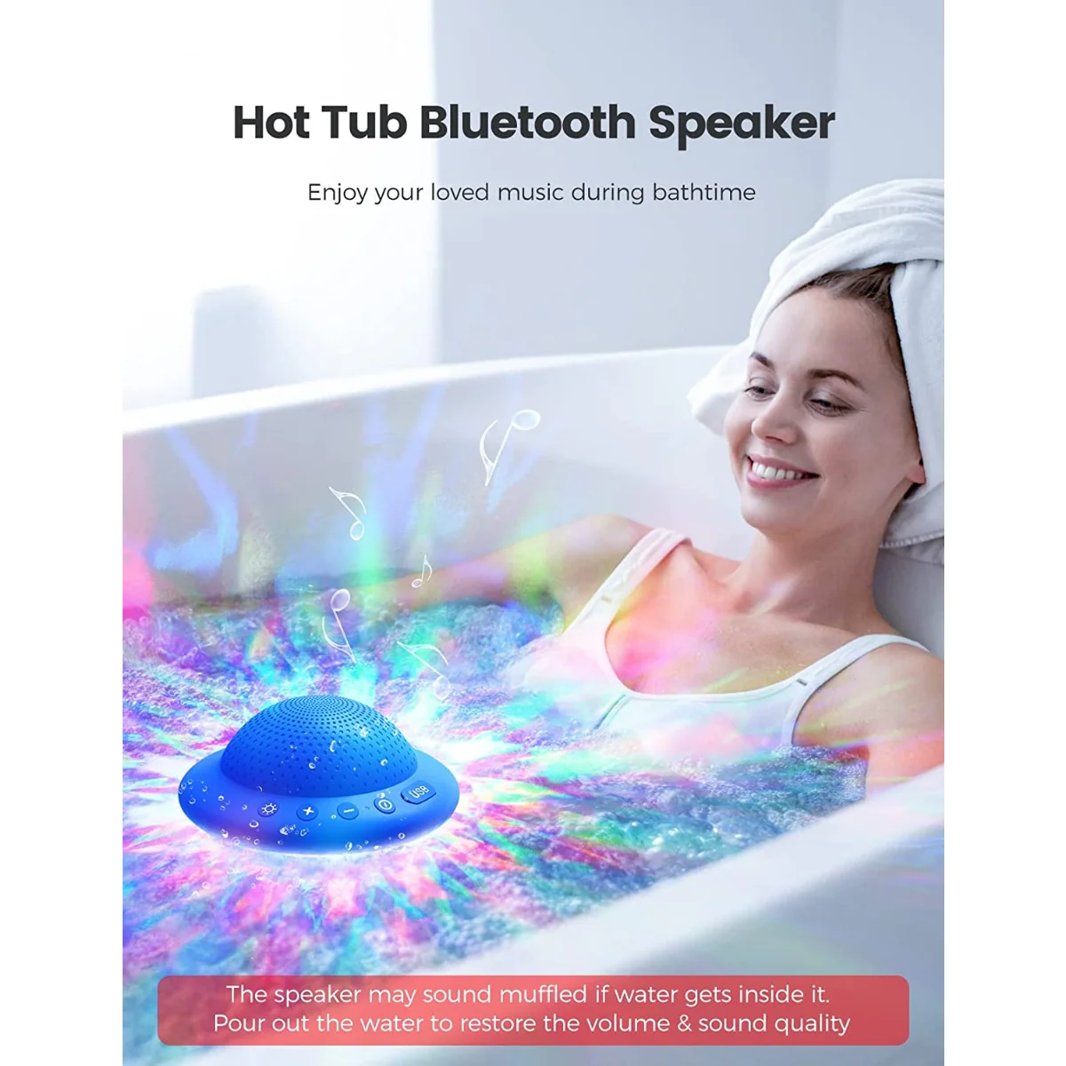 IPX7 Waterproof Shower Speaker – Wireless Bluetooth Mini Speaker with Suction Cup - Image 2