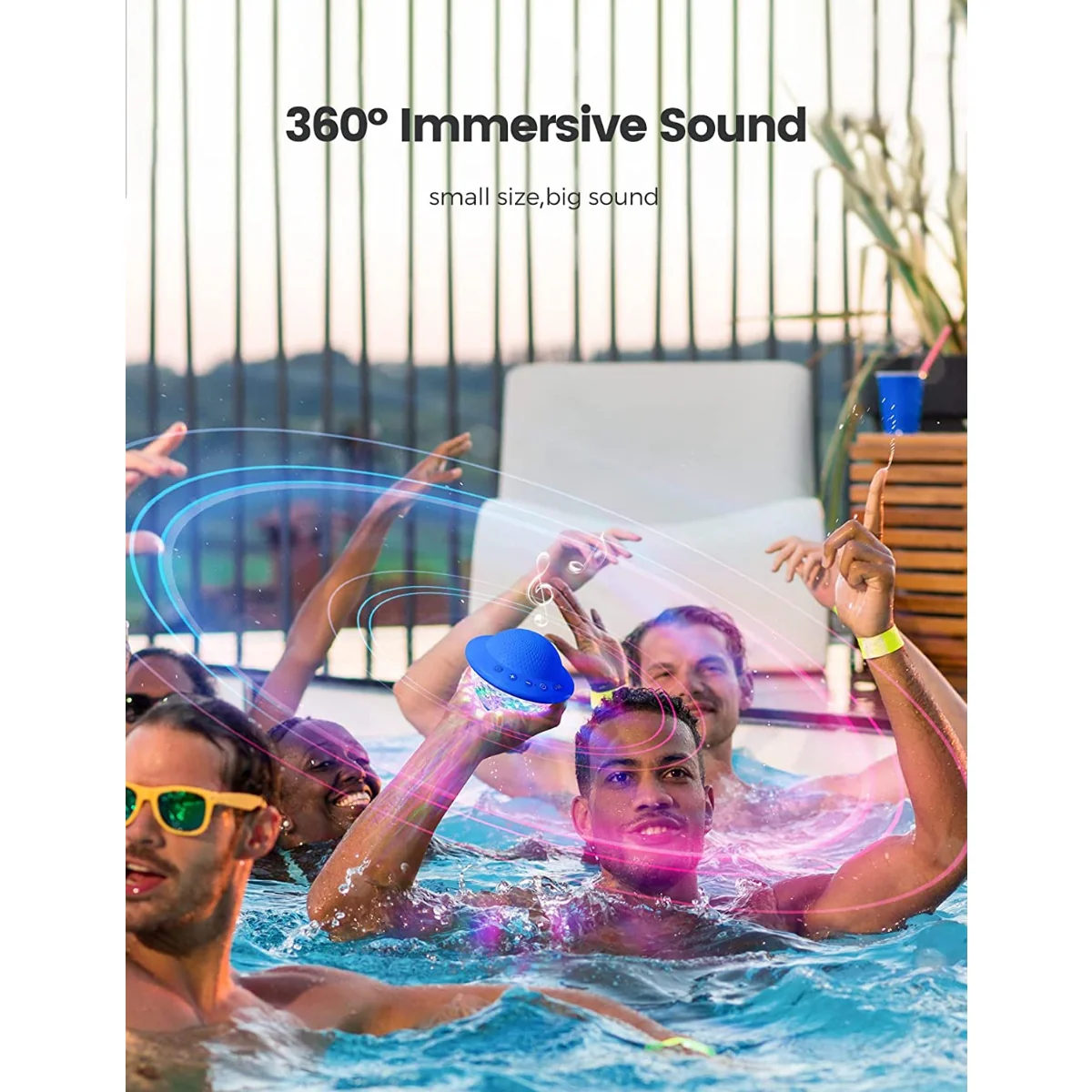 IPX7 Waterproof Shower Speaker – Wireless Bluetooth Mini Speaker with Suction Cup - Image 4