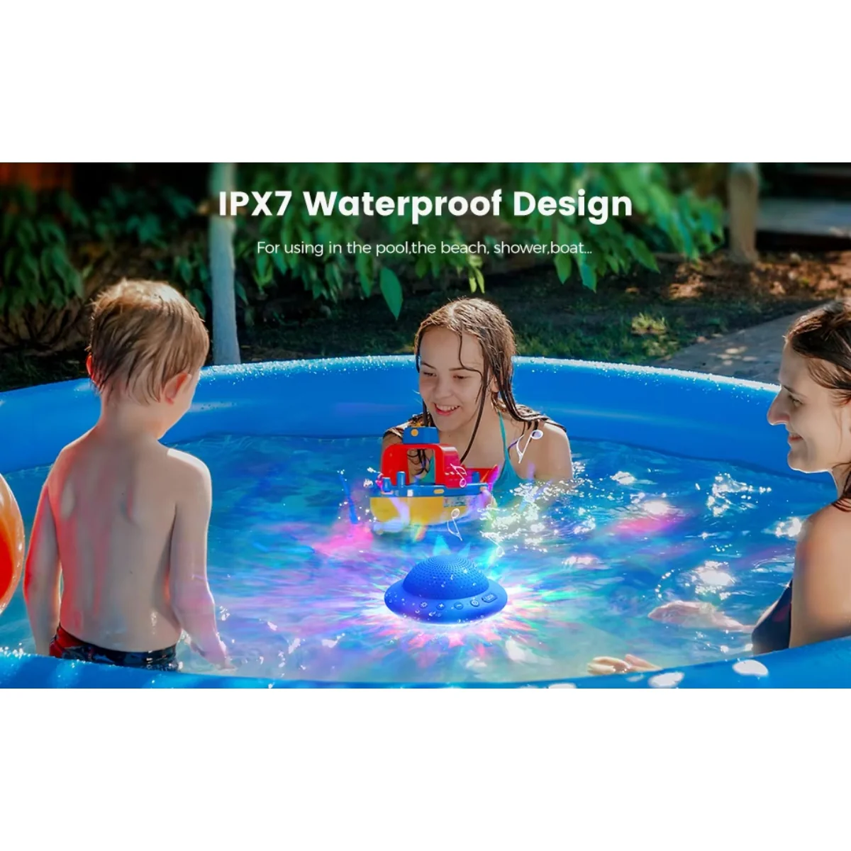 IPX7 Waterproof Shower Speaker – Wireless Bluetooth Mini Speaker with Suction Cup - Image 7