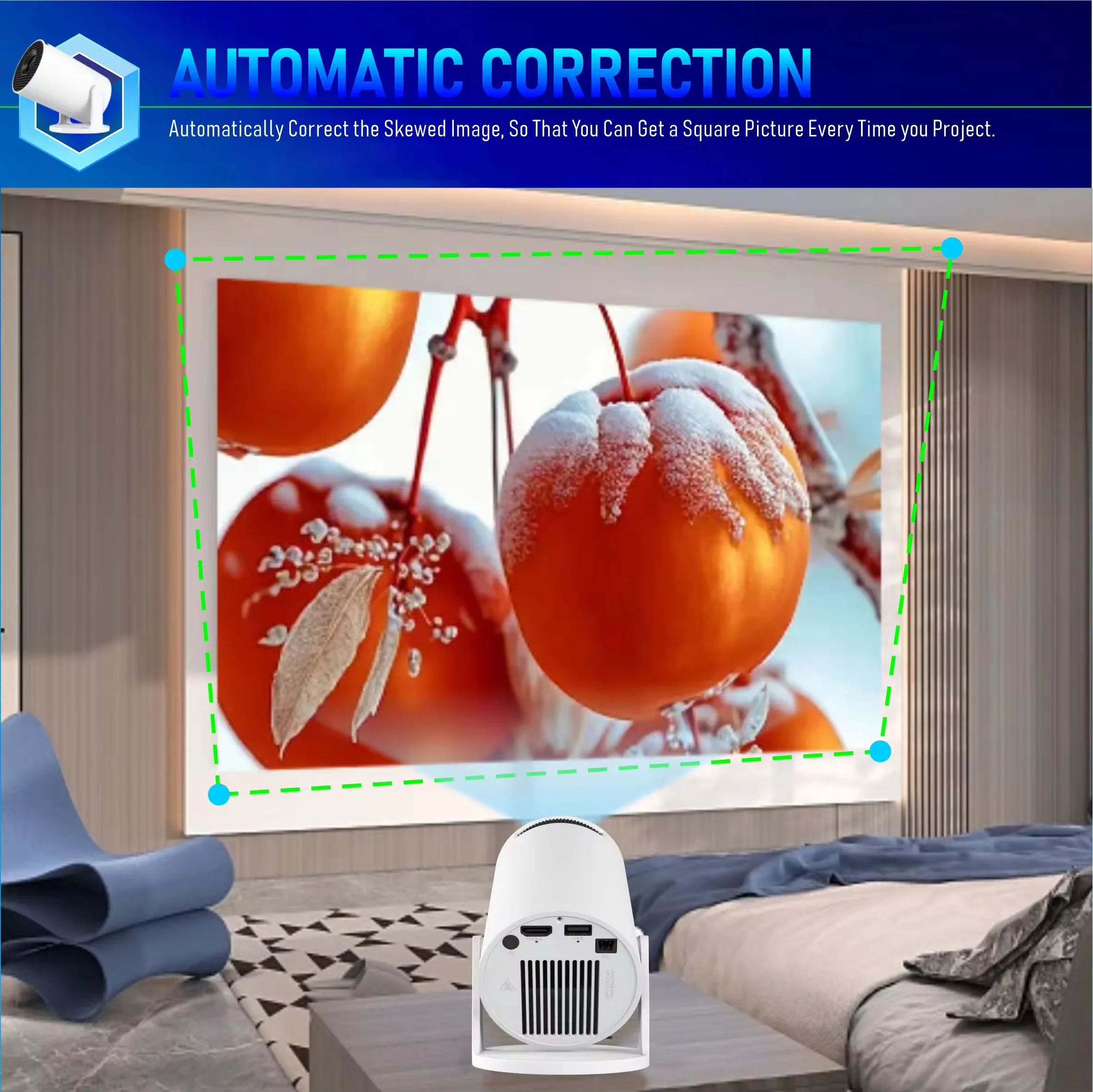 HY300 PRO+ Mini Portable Android Smart Projector - Image 5
