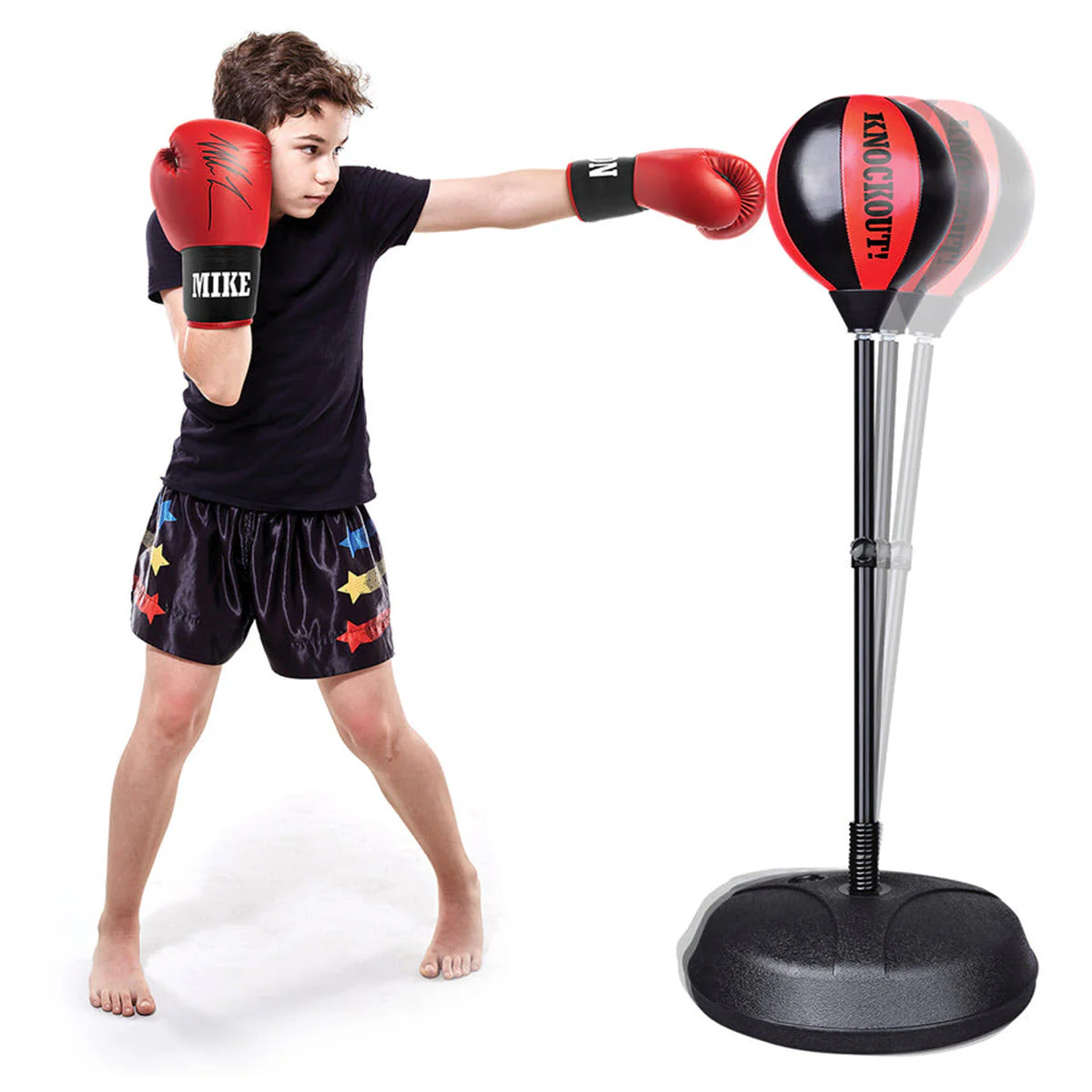 Kids Boxing Set with Gloves & Reflex Bag – Adjustable Height Stand - Image 5