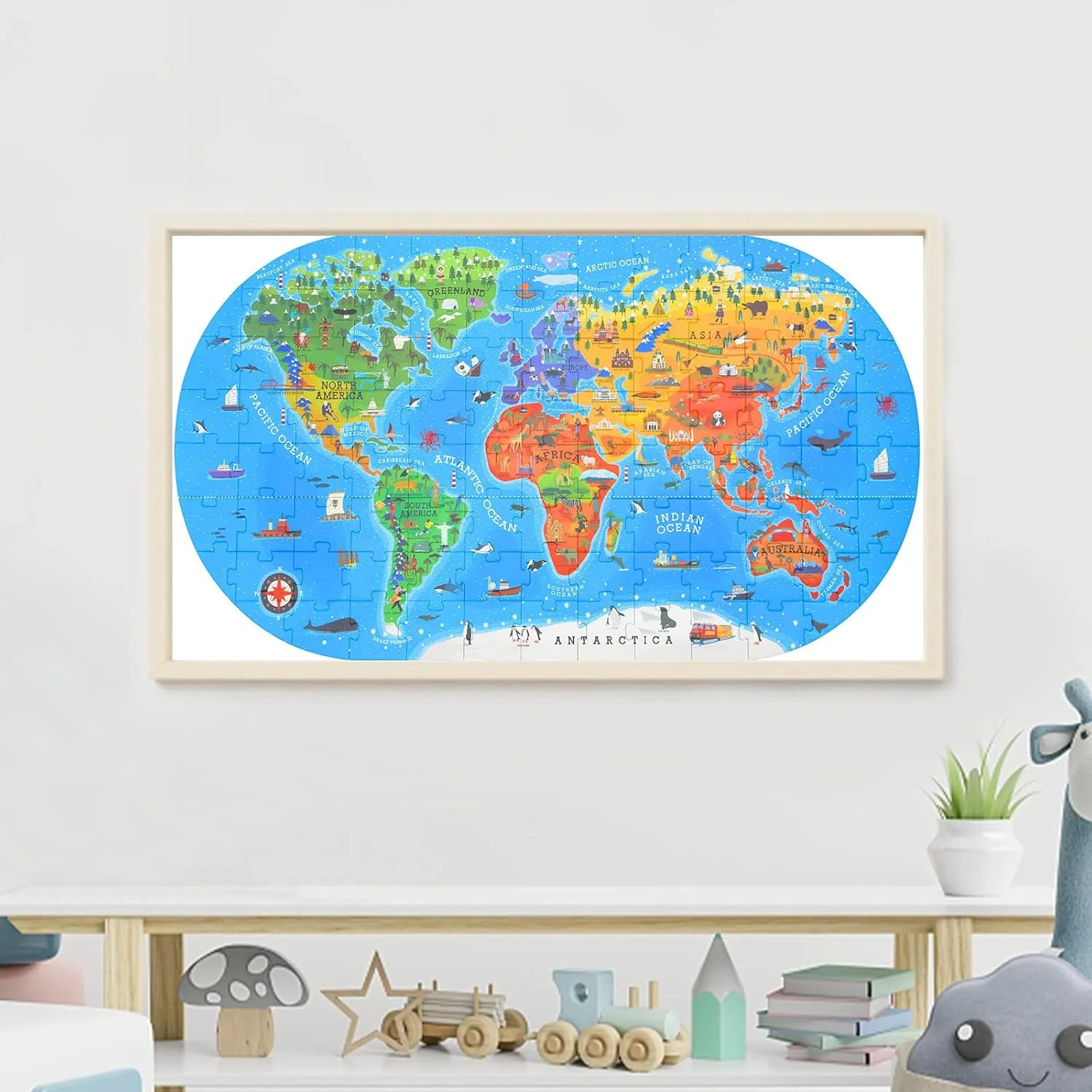 Kids' World Map Floor Puzzle - Image 6