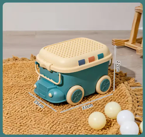 Large Kids Toy Box with Wheels – Rolling Storage Bin - Image 12