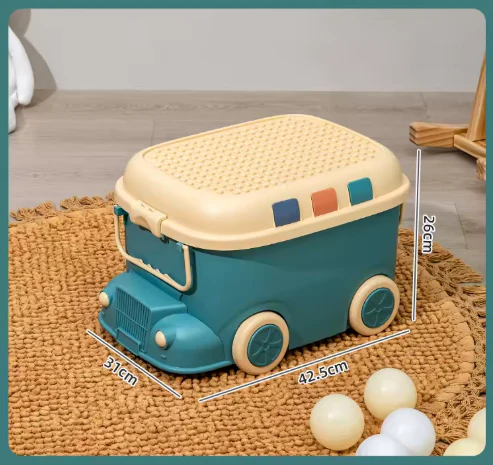 Large Kids Toy Box with Wheels – Rolling Storage Bin - Image 13