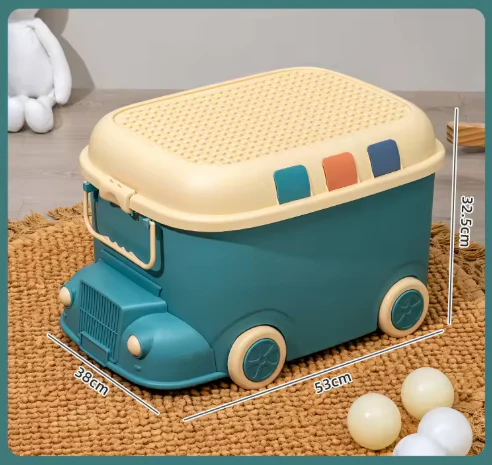Large Kids Toy Box with Wheels – Rolling Storage Bin - Image 14