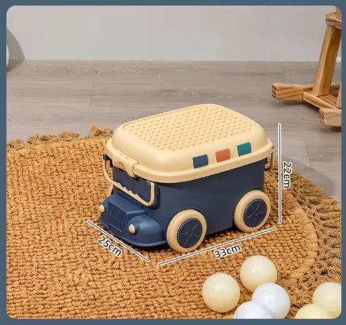 Large Kids Toy Box with Wheels – Rolling Storage Bin - Image 9