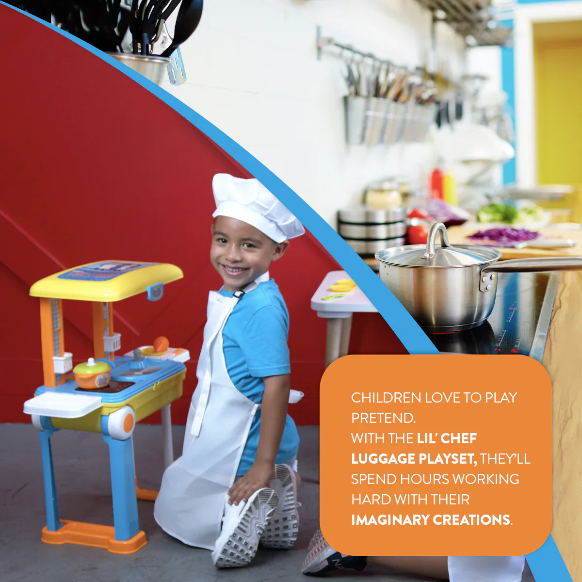 Lil’ Chef Suitcase Playset – 37 Piece Kids Cooking & Kitchen Role-Play Kit - Image 5