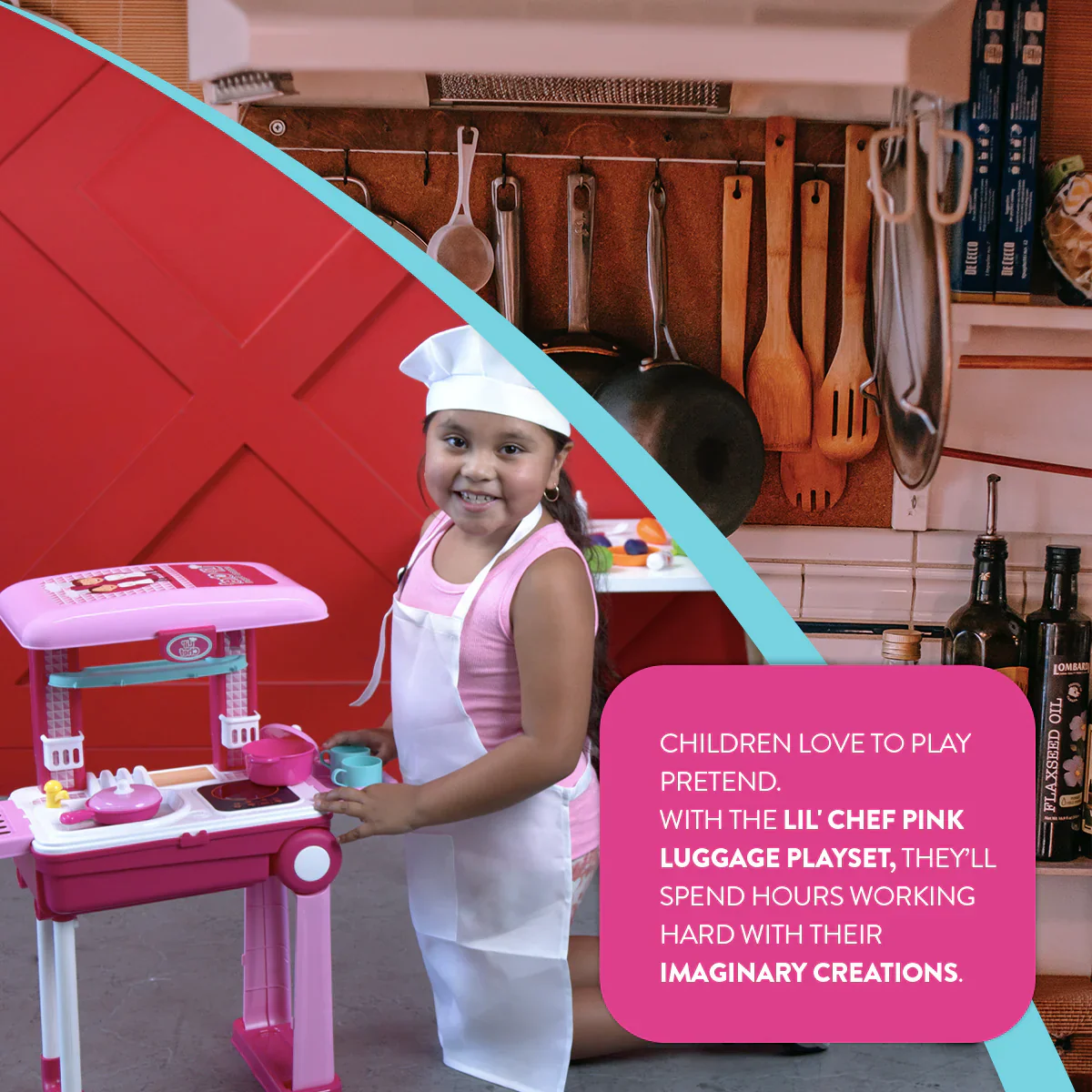 Lil’ Chef Suitcase Playset – 37 Piece Kids Cooking & Kitchen Role-Play Kit - Image 9